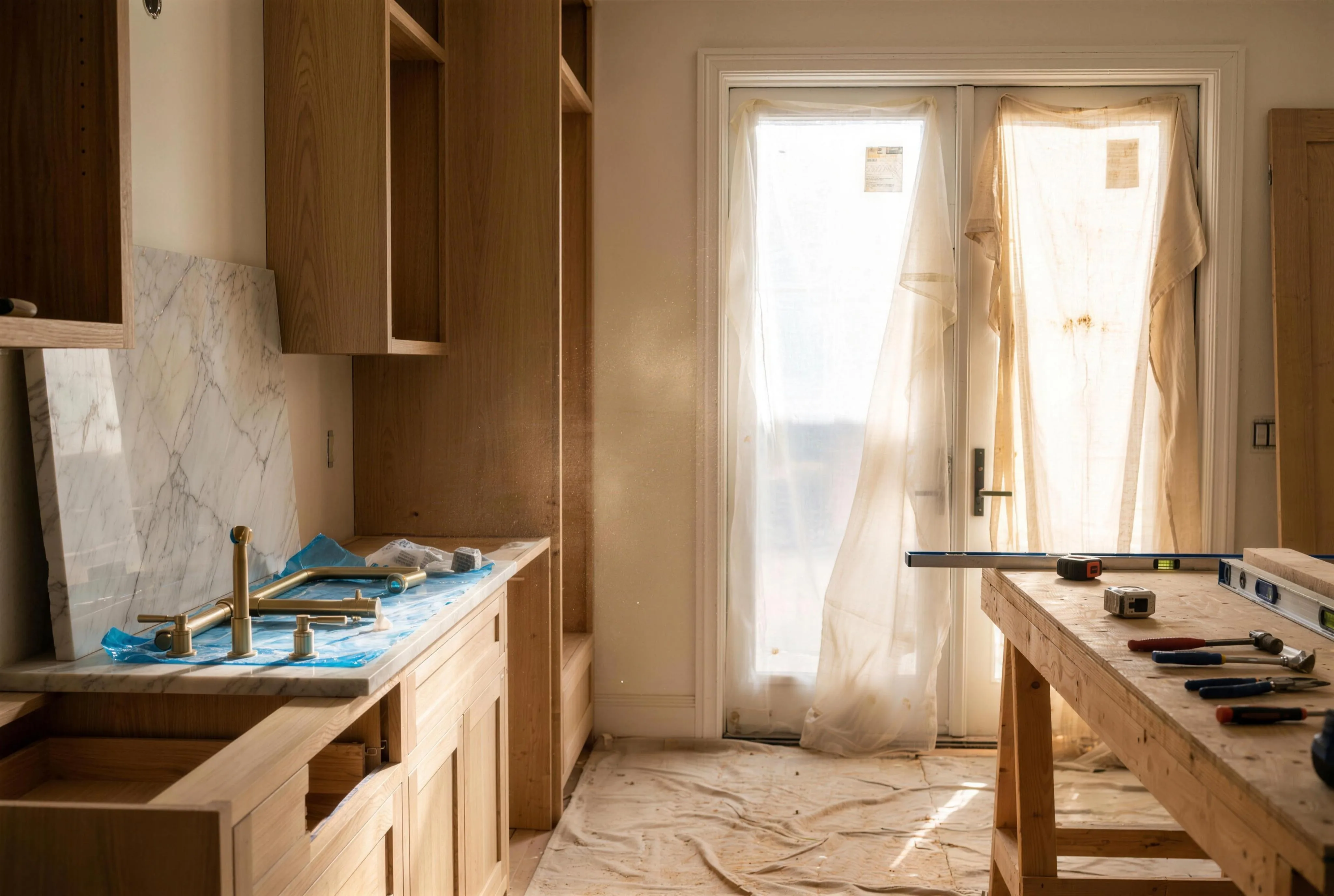 Remodelación de cocina residencial premium en etapa final